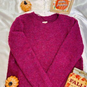 Sonoma Petite S Long Sleeve Scoop Neck Fuzzy Knot Sweater Warm